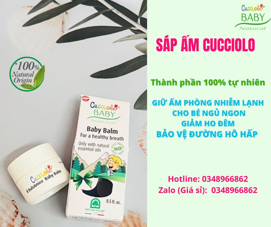 Sáp ấm cucciolo thành phần tự nhiên giữ ấm phòng nhiễm lạnh cho bé