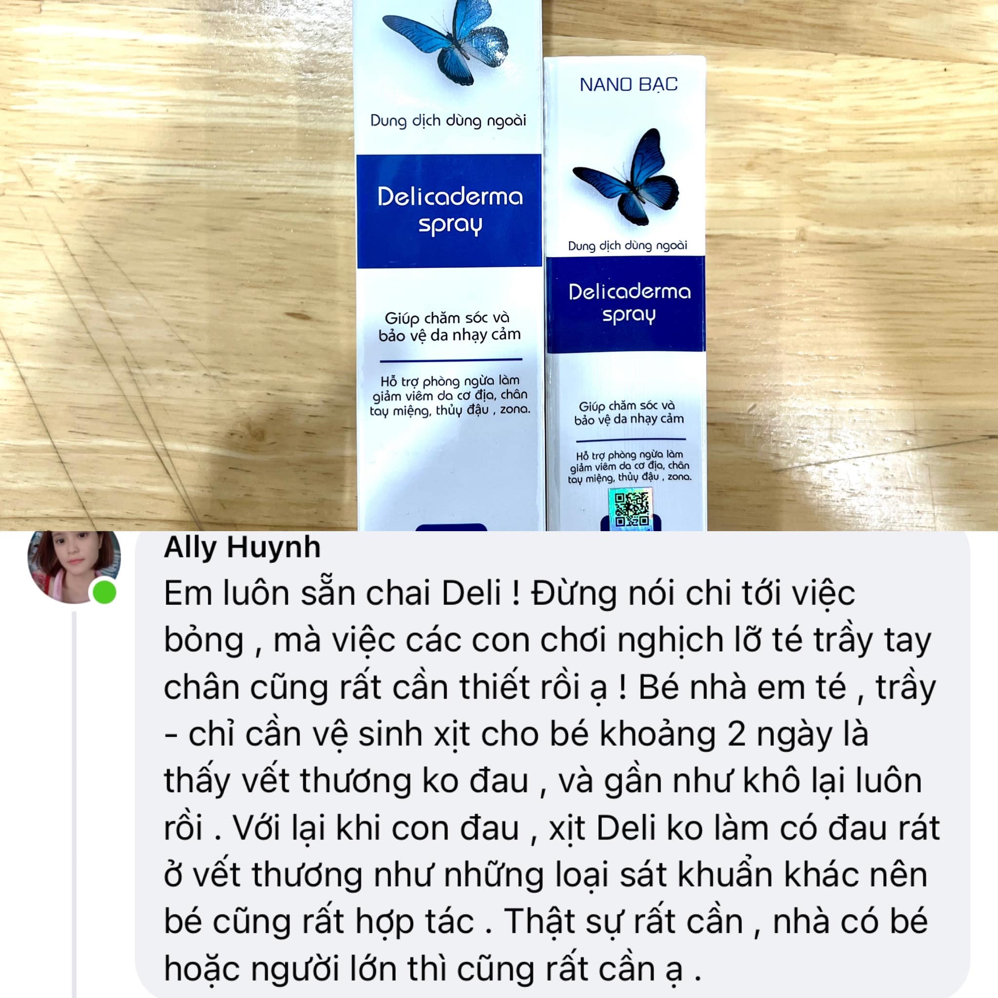 Xịt da Delicaderma an toàn lành tính dễ dùng nhận được phản hồi tích cực