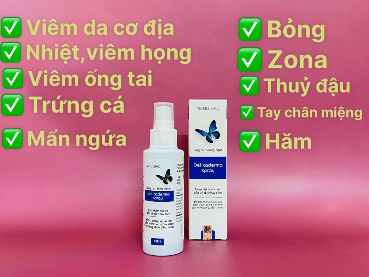 Delicaderma xịt ngoài da cho sơ sinh: viêm da cơ địa, chân tay miệng, thủy đậu , zona
