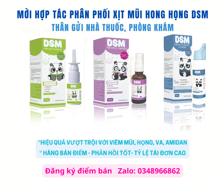Xịt mũi họng DSM tìm đối tác nhà thuốc phòng khám bán điểm