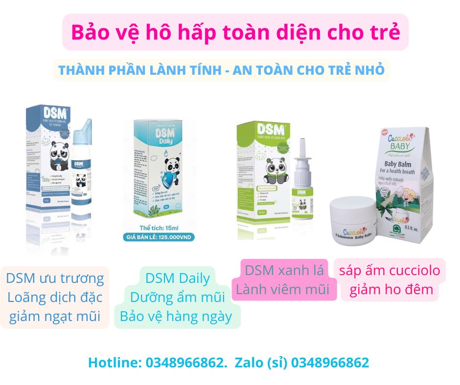 Bộ xịt mũi DSM và sáp ấm bảo vệ hô hấp