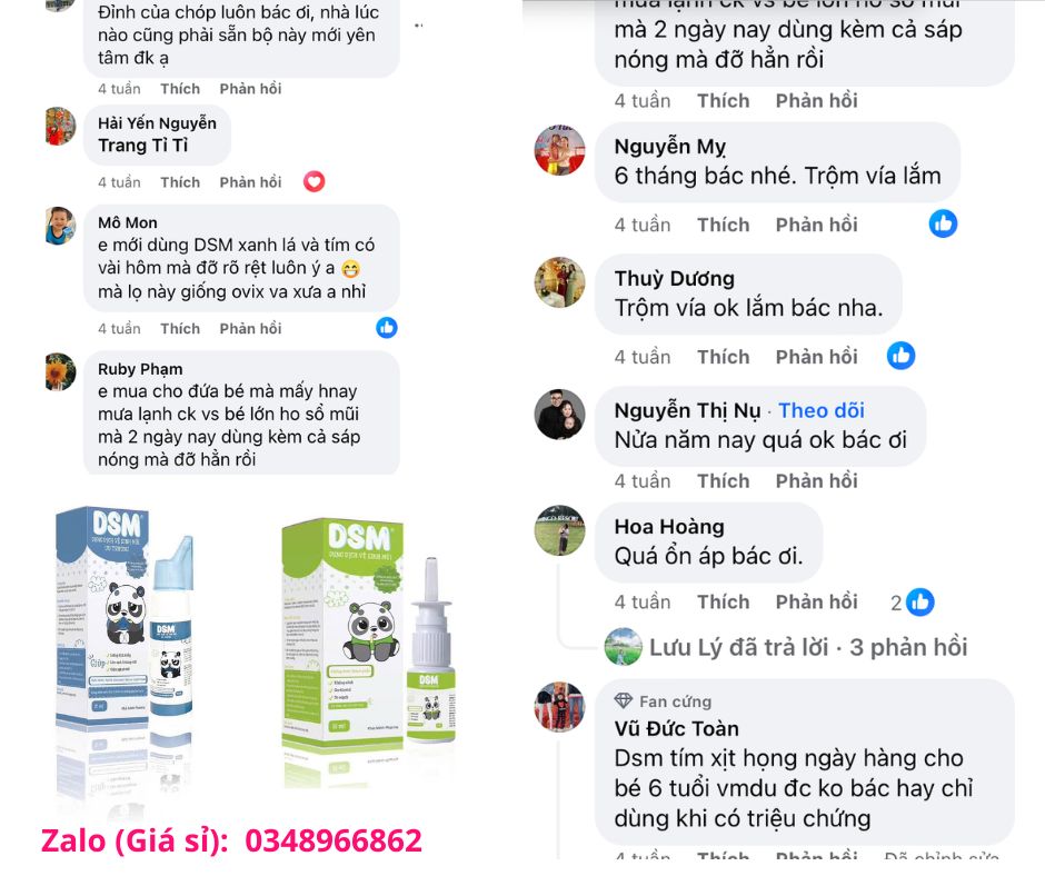 Phản hồi về xịt mũi họng DSM
