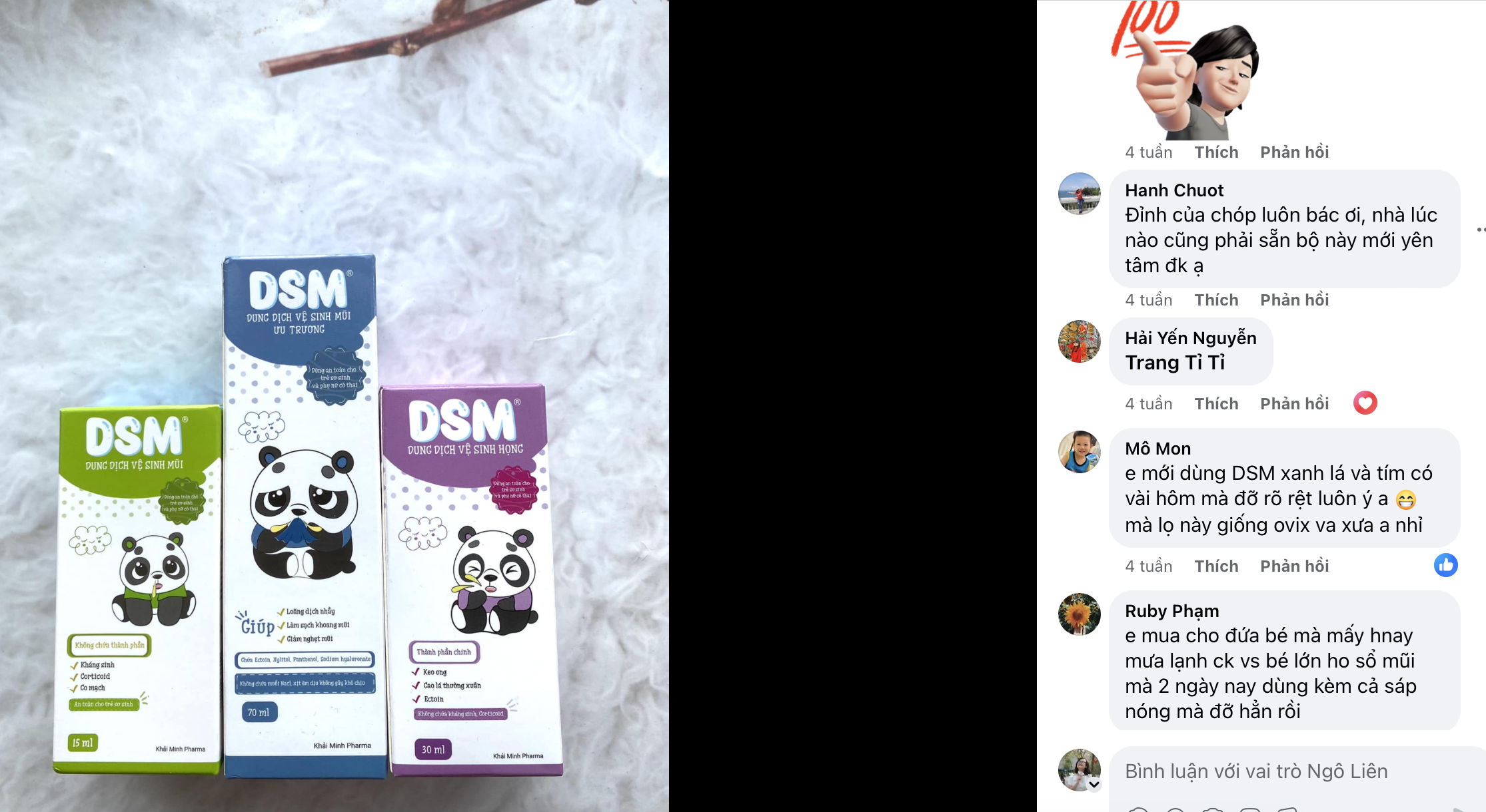 Xịt mũi họng DSM có hiệu quả không